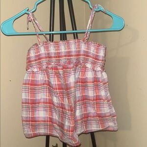 Plaid Kids Top - Red and White
